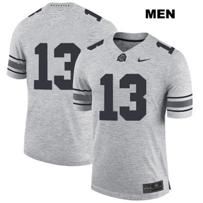 Men's NCAA Ohio State Buckeyes Rashod Berry #13 College Stitched No Name Authentic Nike Gray Football Jersey MV20R75RY